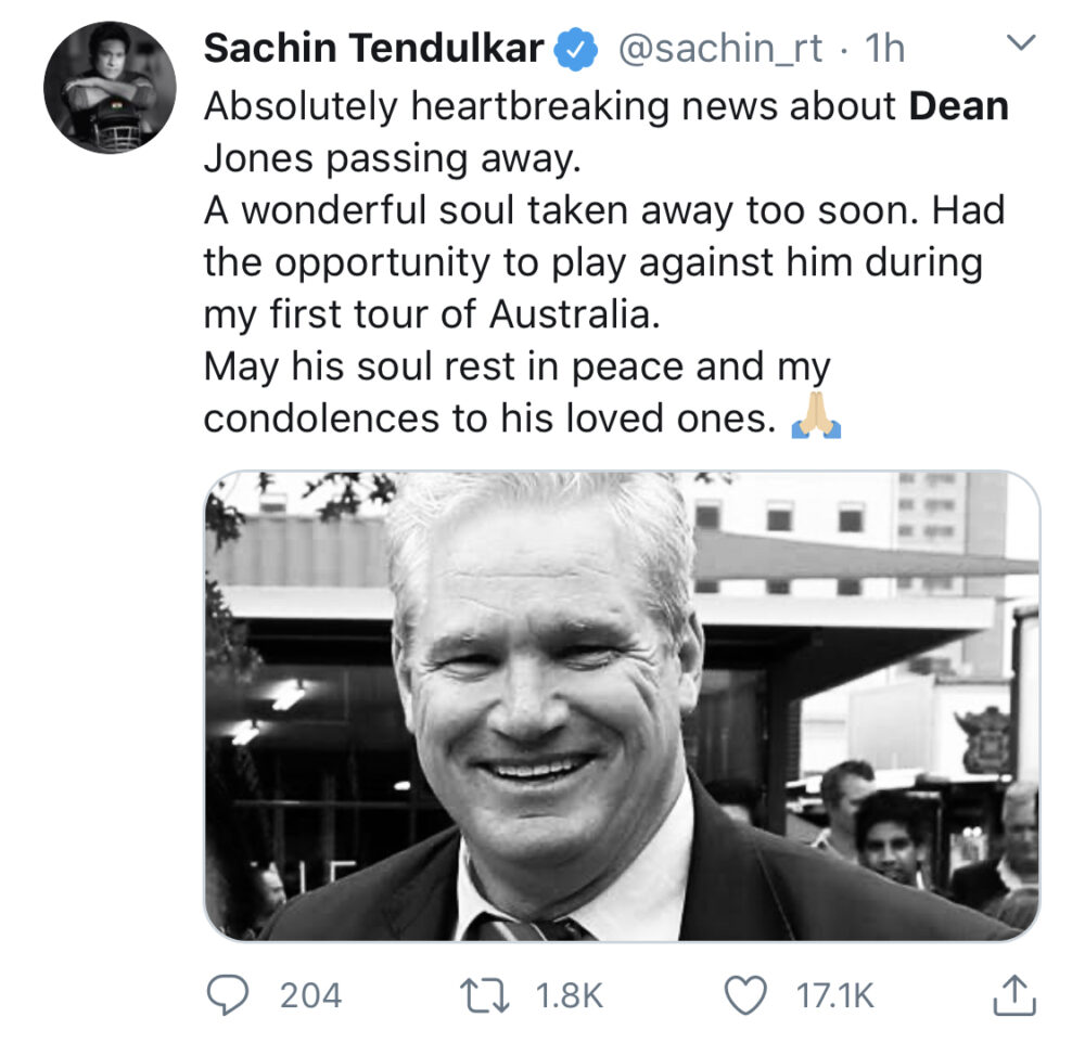 Former Australia cricketer Dean Jones passes away