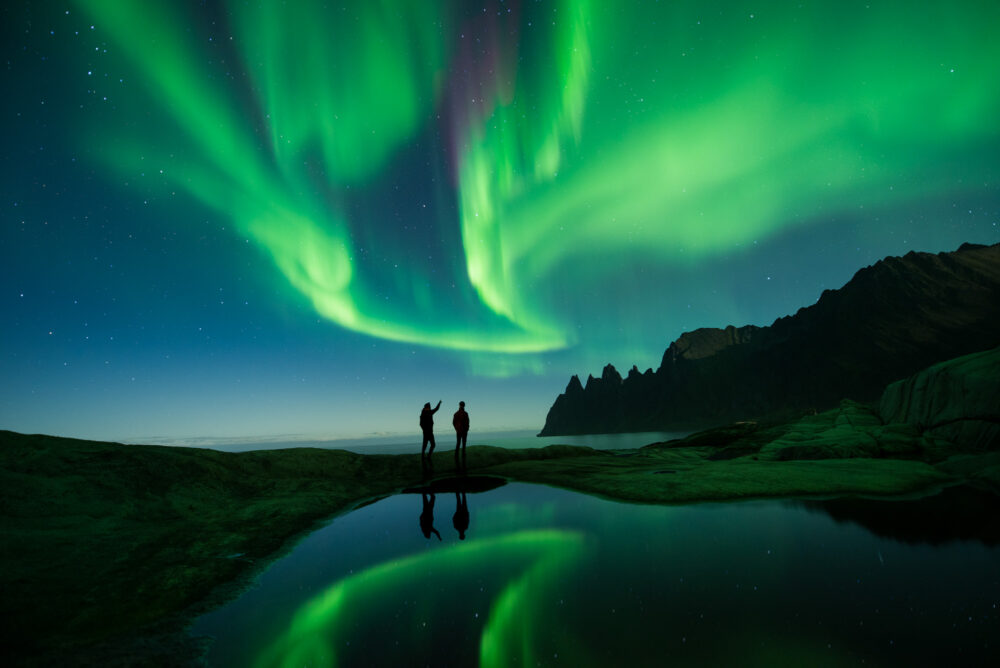 Watching the northern lights with friends