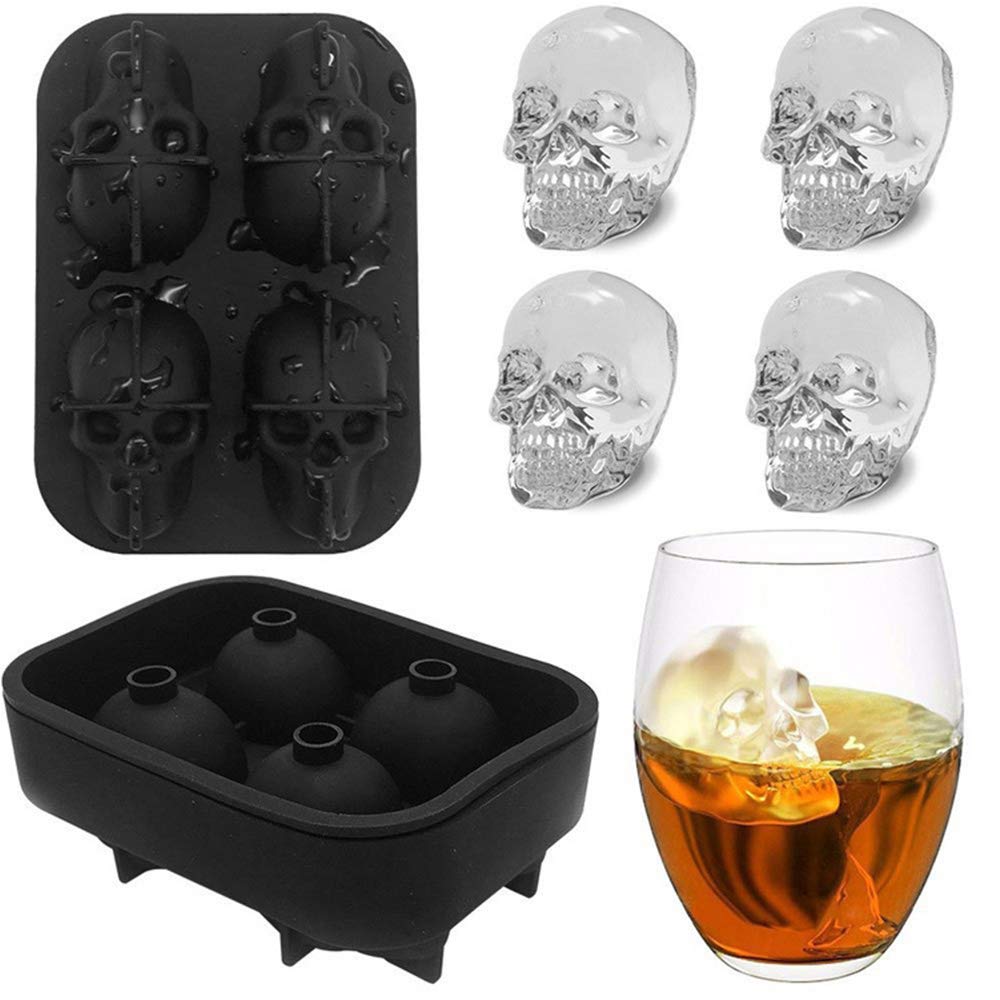 Skull shaped ice cube tray