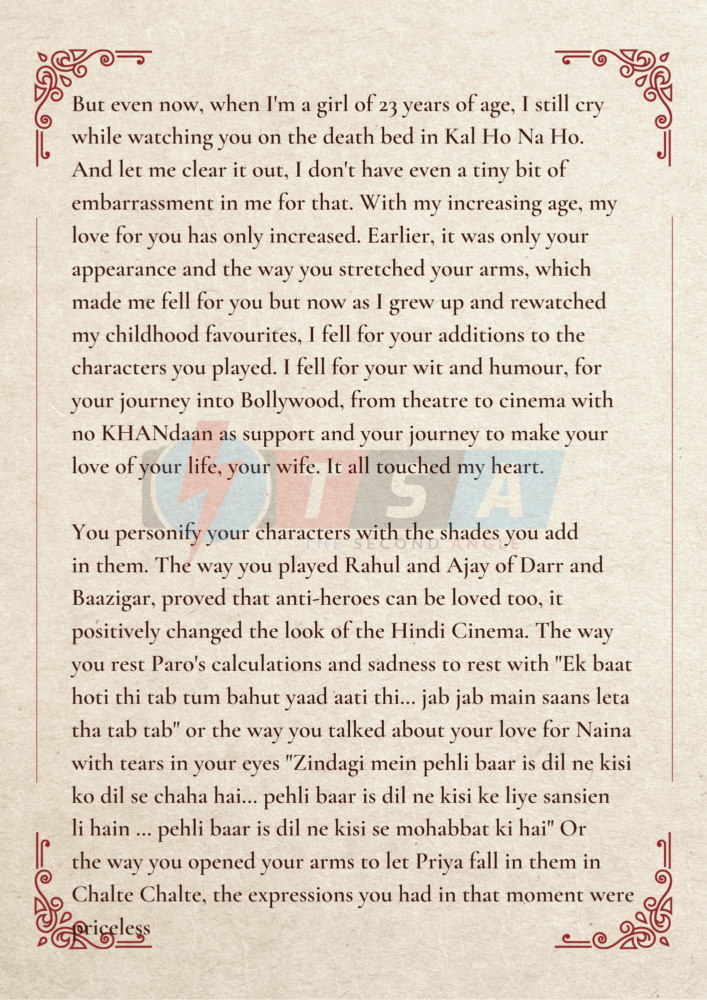 Happy 55th Birthday ShahRukh: A Heartfelt Letter