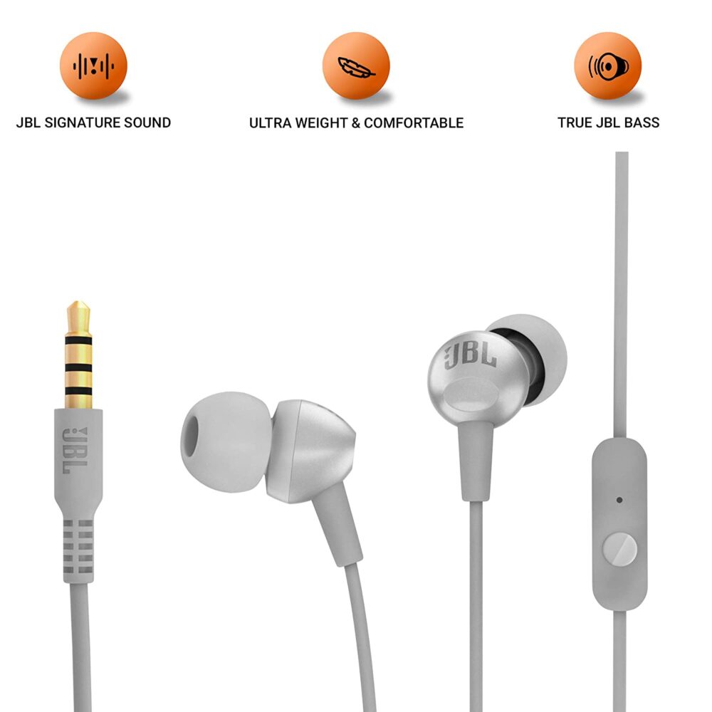 JBL C200SI Super Deep Bass in-Ear Premium Headphones with Mic
