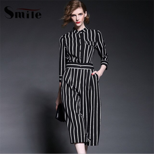 Very High End Quality Private Brand Women Stripes Long Dress Ladies Strips Pattern Short Sleeve Dresses.jpg 640x640