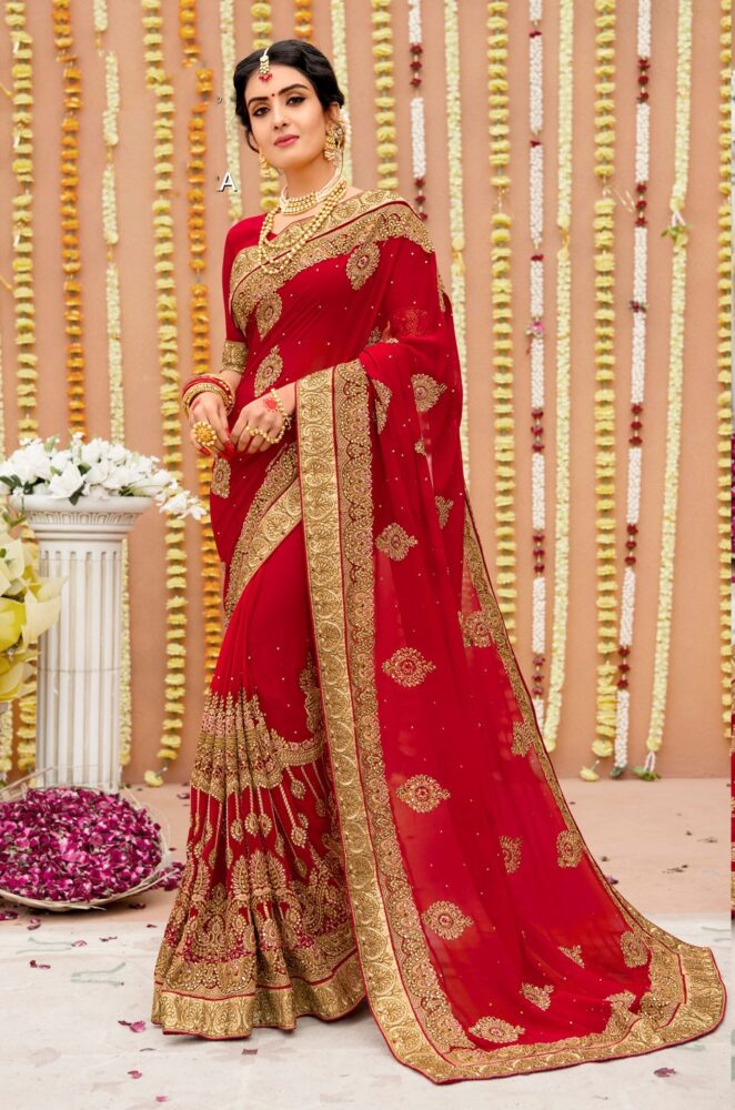 Bridal wedding saree—red 651