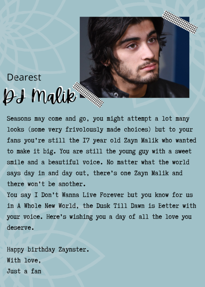 Happy Birthday Zayn Malik: Heartfelt Letter From A Fan