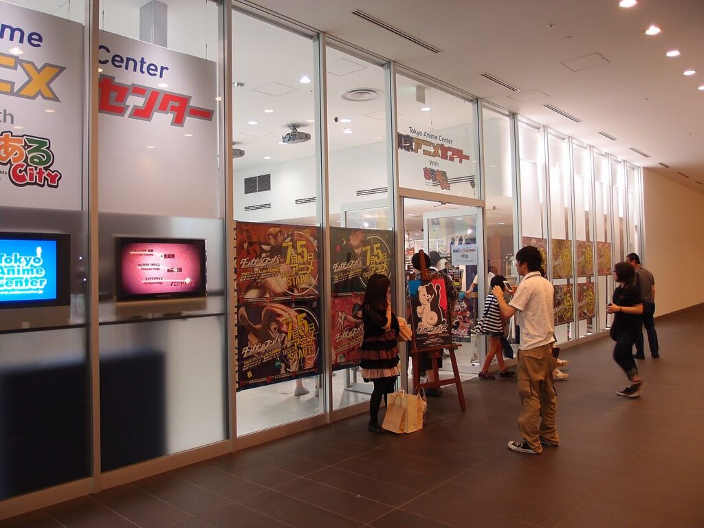 Anime billboards and shops in Akihabara, Tokyo