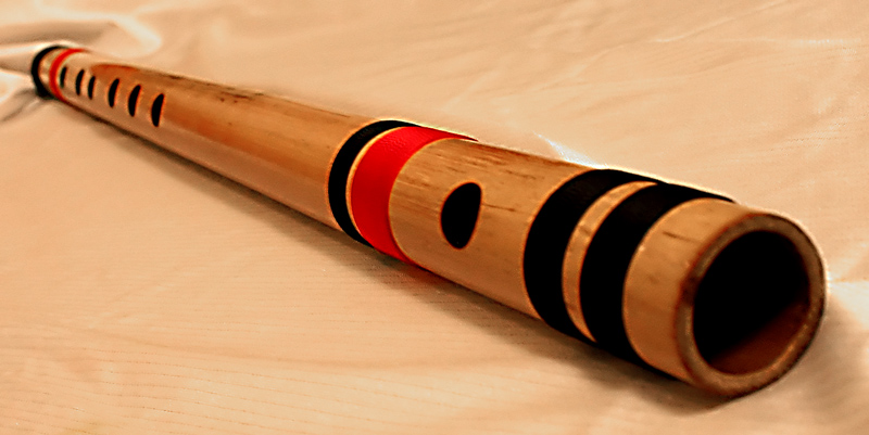 A bansuri, the Indian bamboo flute heard in many Hindi film songs