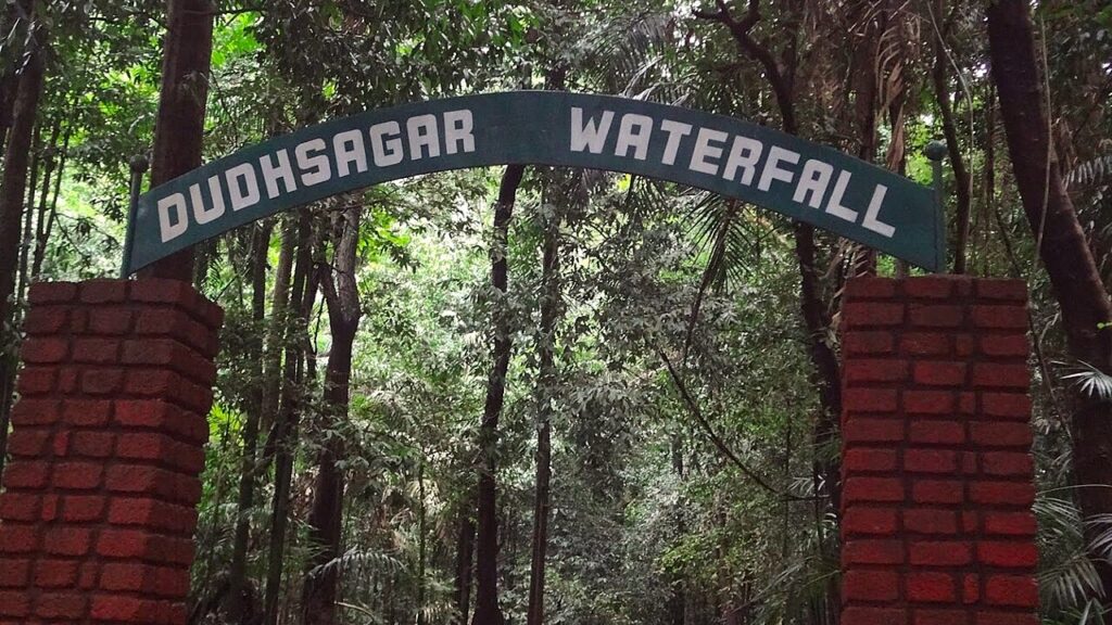 Dudhsagar Falls in Goa flowing down the Western Ghats, the best known waterfall in Goa