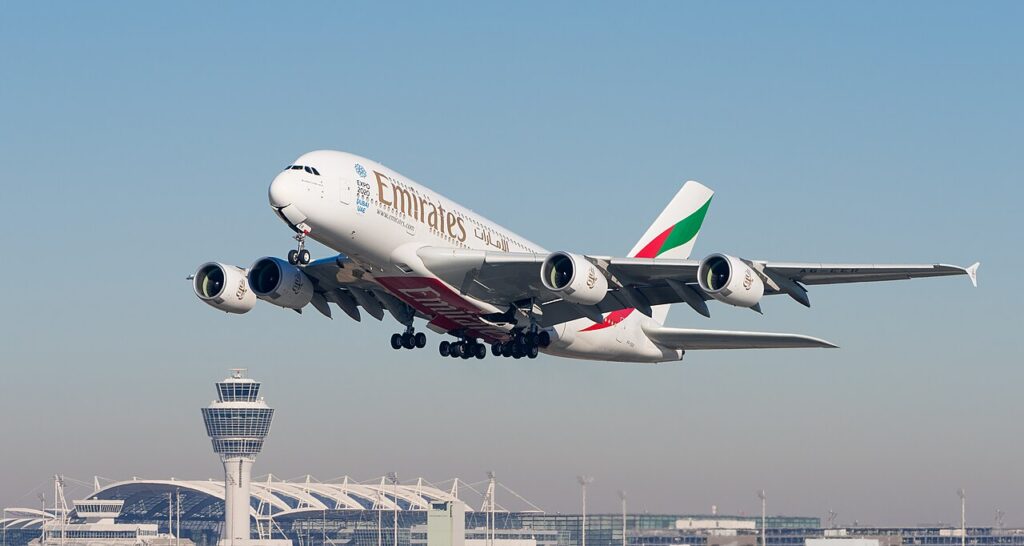 An Emirates Airbus A380, the aircraft most linked with the world's most profitable airline