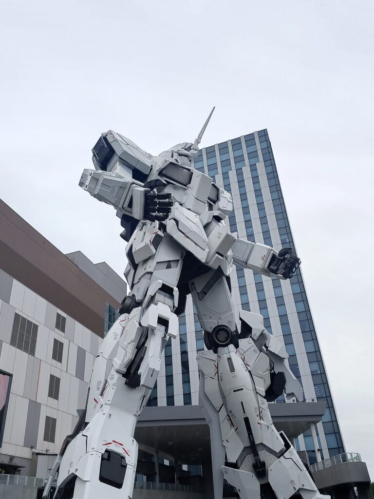 Life-size Gundam statue in Odaiba, Tokyo, a symbol of the Mobile Suit Gundam franchise