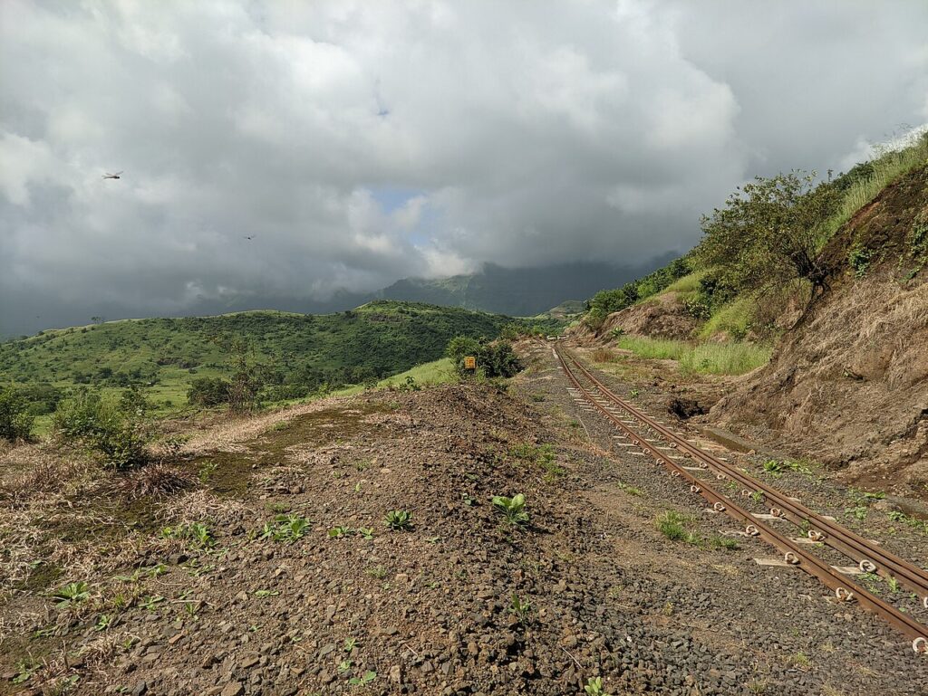 Green hills and valley view at Matheran, a hill station near Mumbai