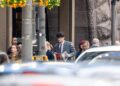 David Corenswet as Clark Kent during Superman filming in Cleveland