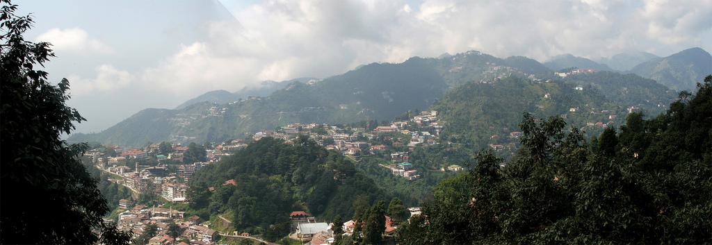 View of the hill town of Mussoorie in Uttarakhand