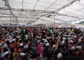 Crowd at Ramlila Maidan, Delhi