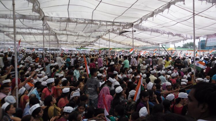 Crowd at Ramlila Maidan, Delhi