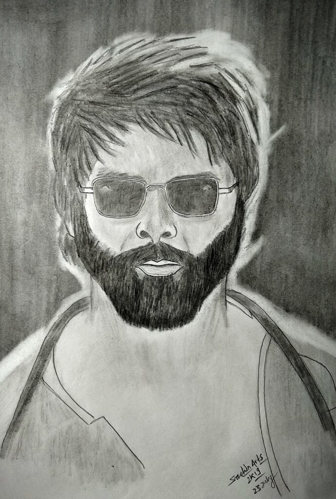 Portrait of Shahid Kapoor as Kabir Singh - Art by Sachin Jha 20190724 084628