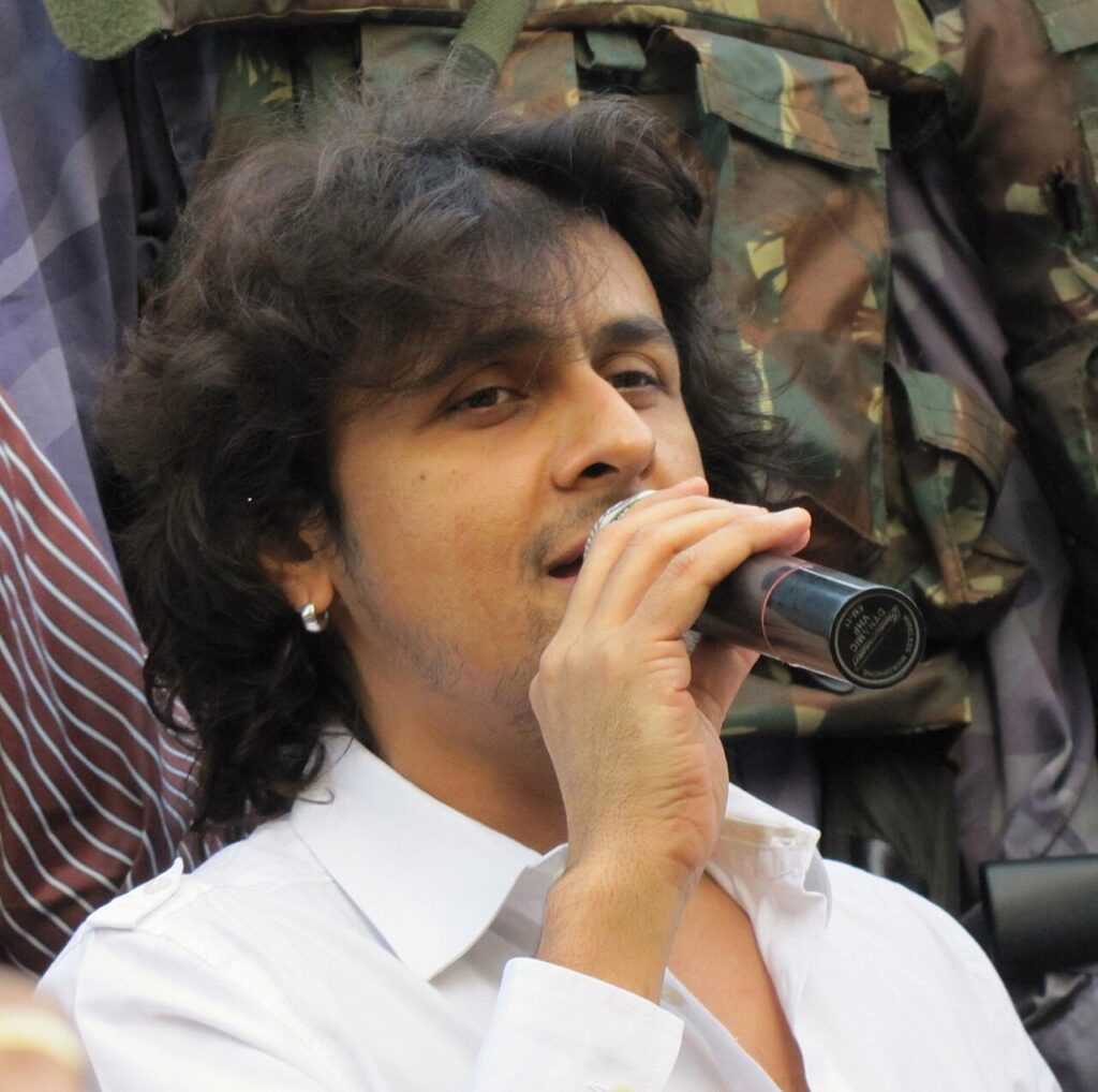 Playback singer Sonu Nigam performing on stage