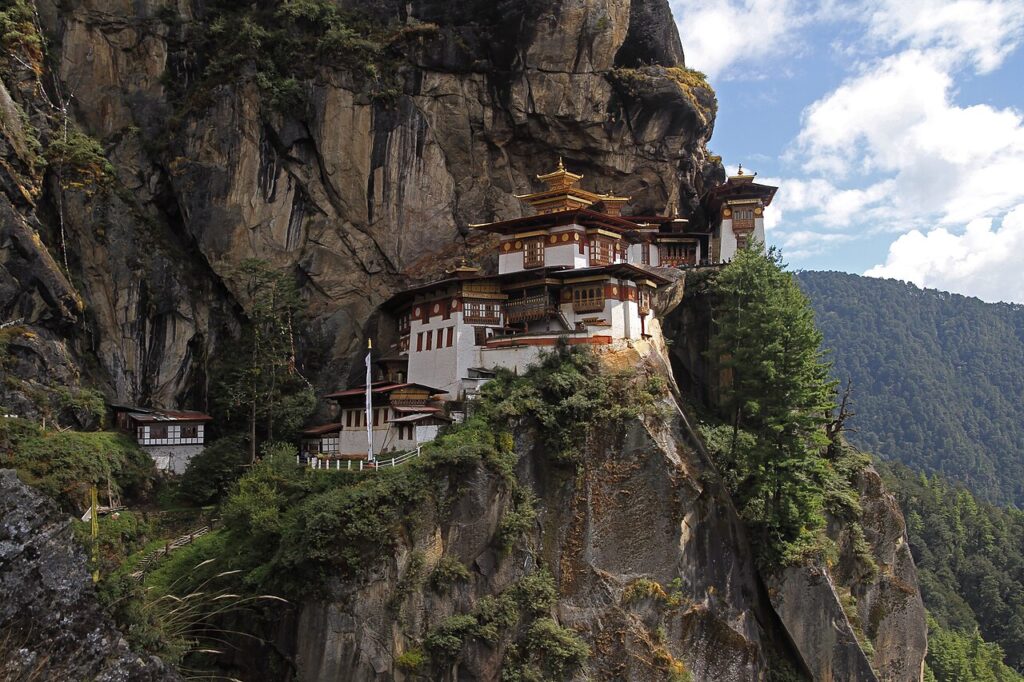 Tiger's Nest Monastery in Paro, Bhutan, a popular cheap foreign trip from India