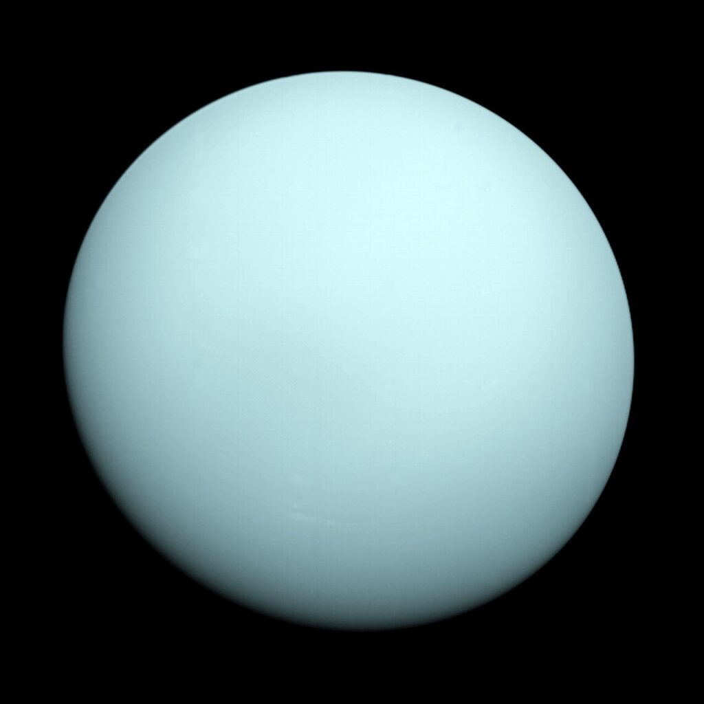 Planet Uranus photographed by NASA's Voyager 2 spacecraft in 1986