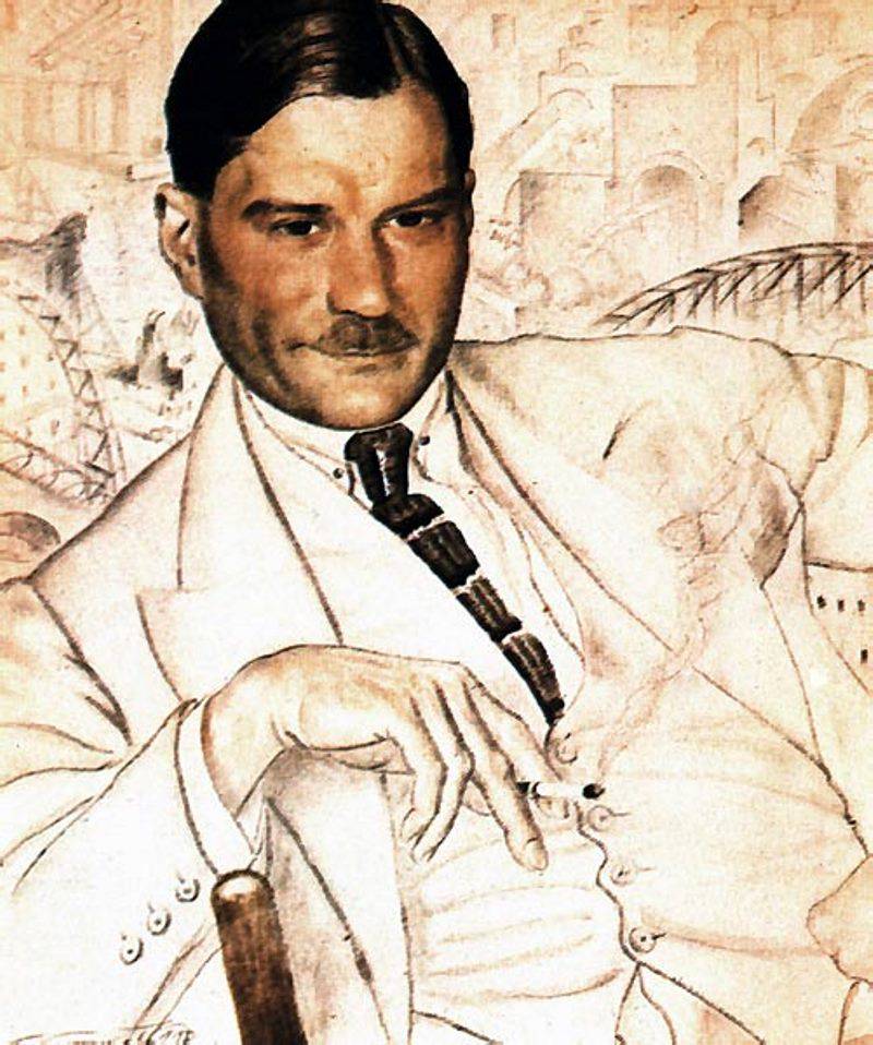 Russian writer Yevgeny Zamyatin, author of the dystopian novel We