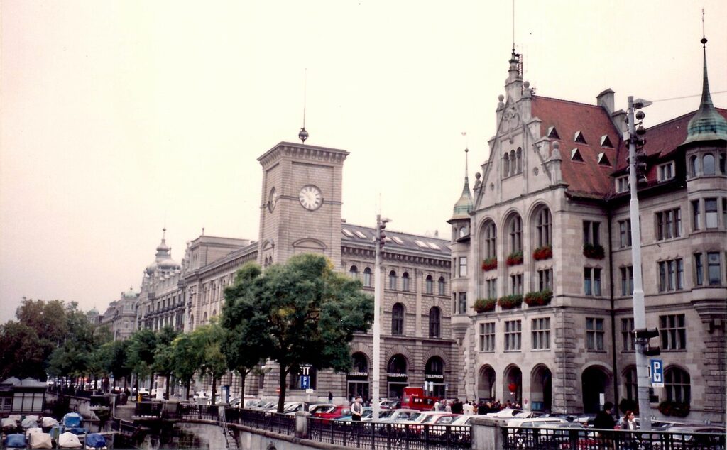 Zurich old town and the Limmat river, one of the cleanest cities in the world